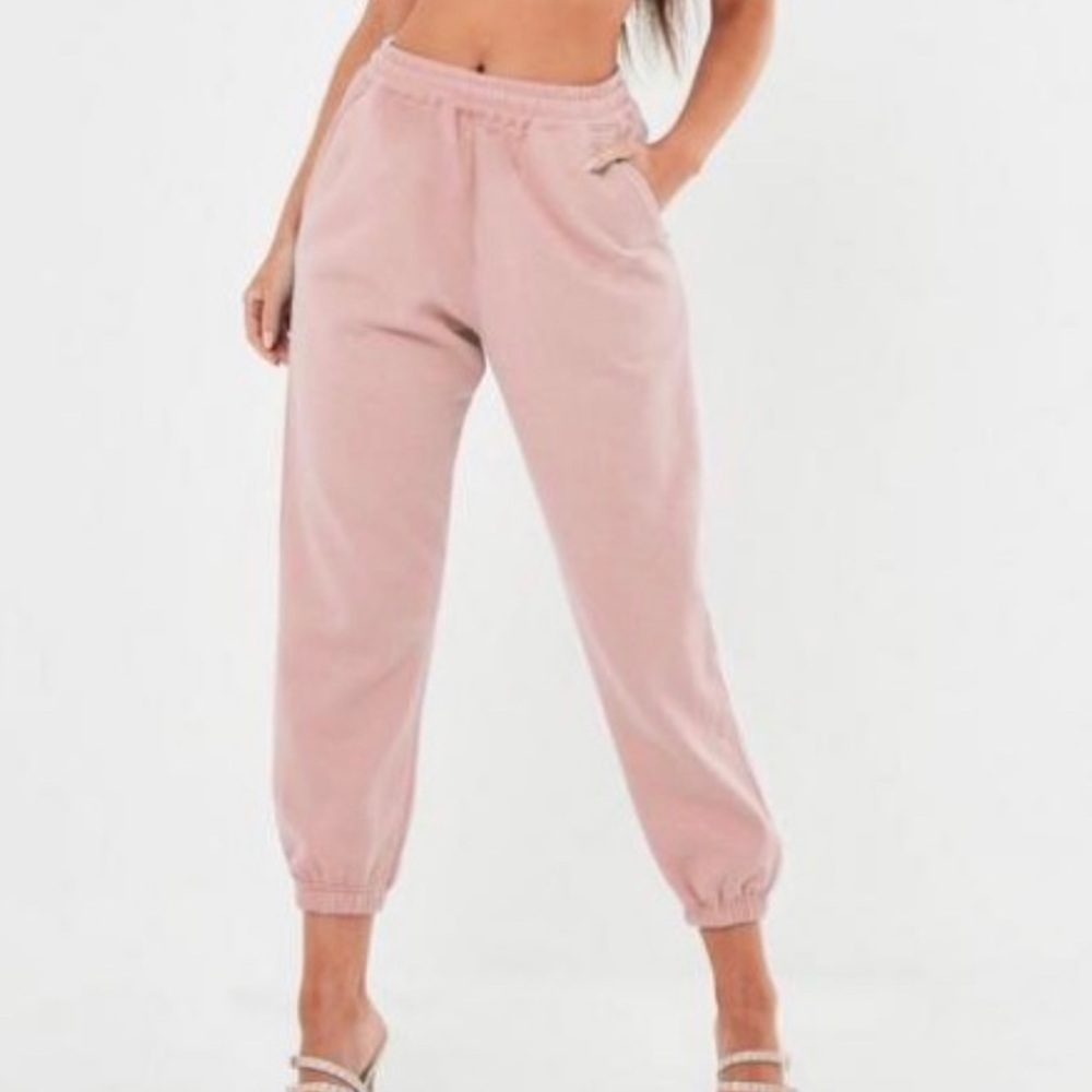Blush Misguided Oversized Joggers